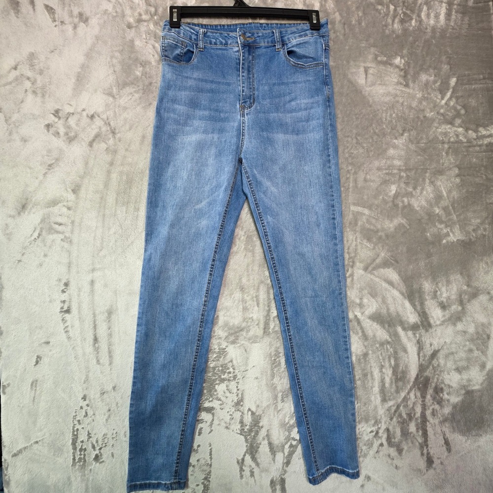 SHEIN Womens XL High Waisted Skinny Jeans Medium Wash Blue Denim Stretch Pants